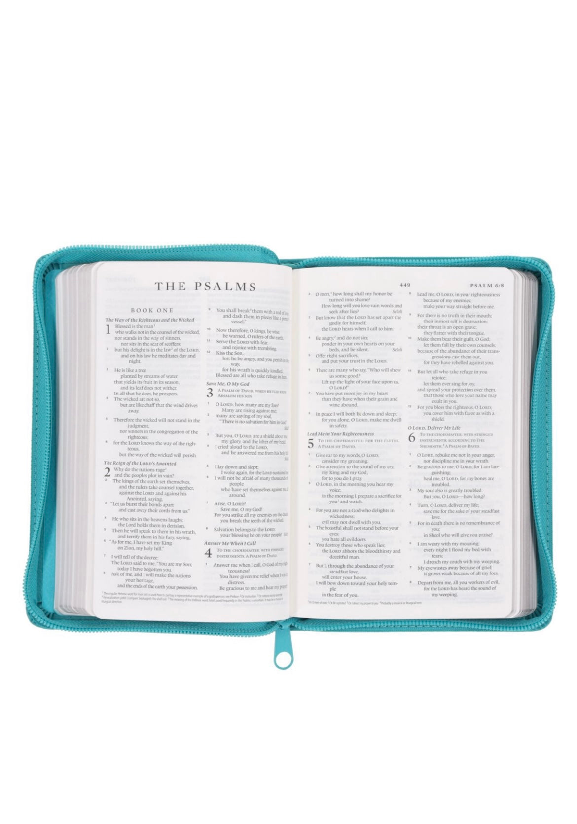 ESV Compact Bible, Faux Leather with Zip, Teal