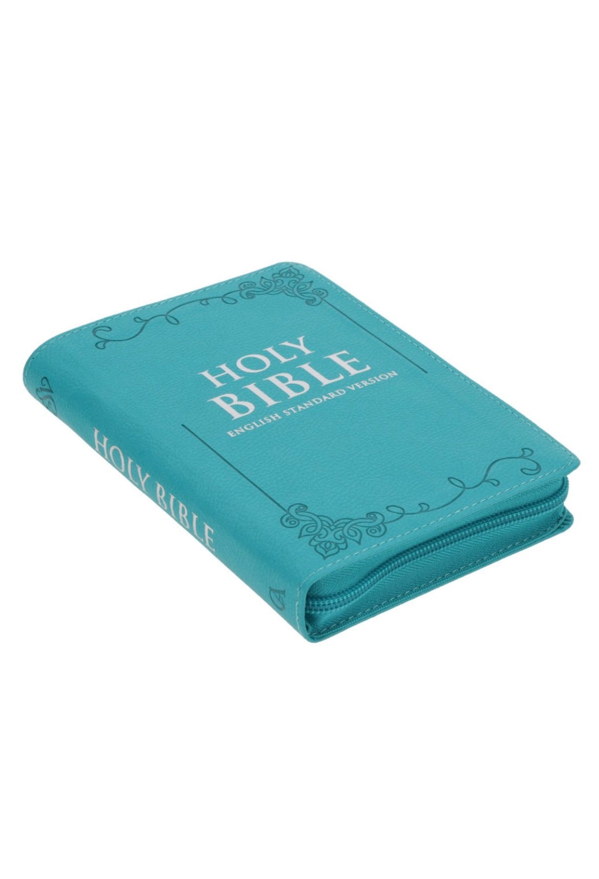 ESV Compact Bible, Faux Leather with Zip, Teal