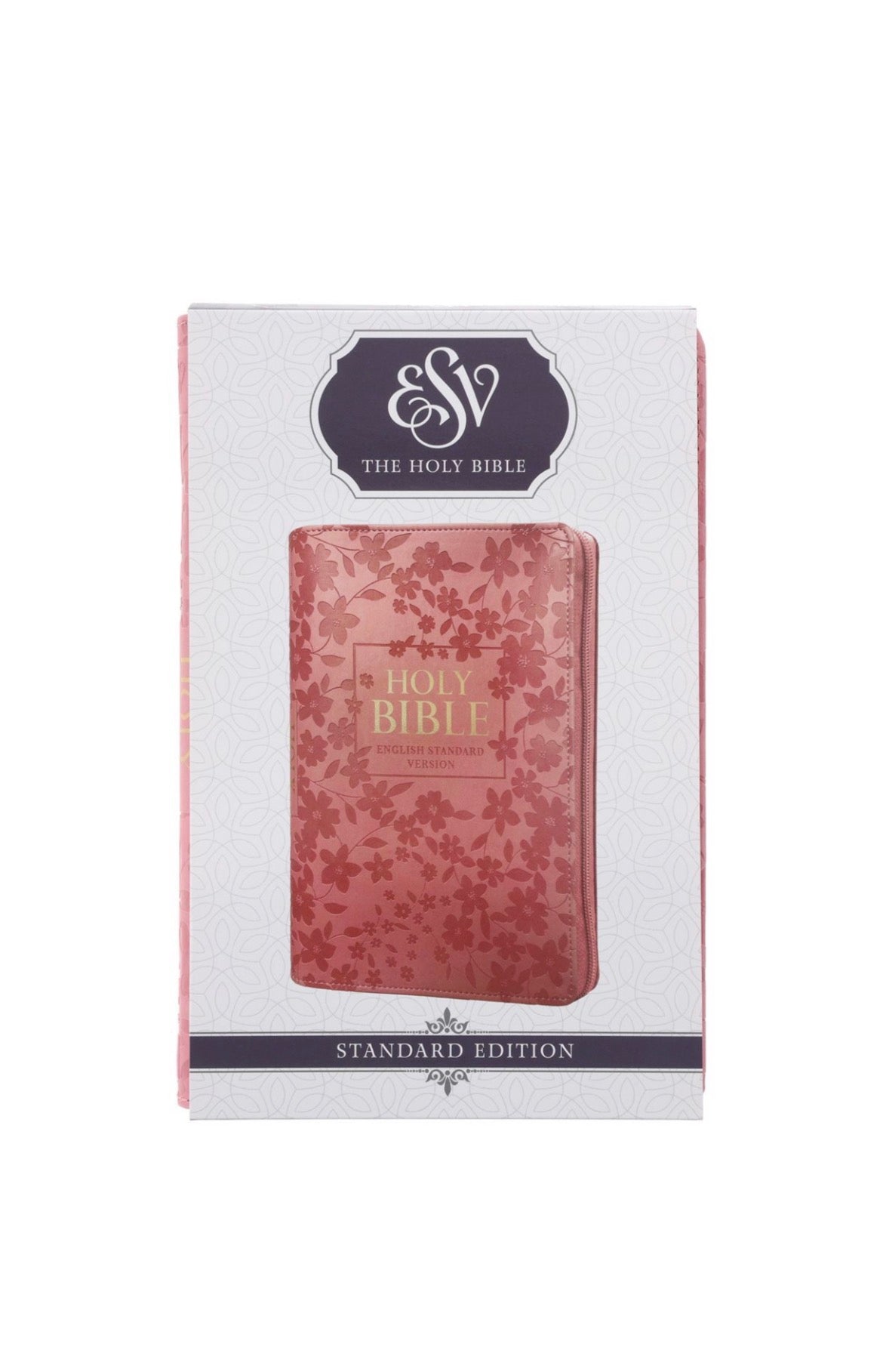 ESV Pink Faux Leather Compact Bible With Zip